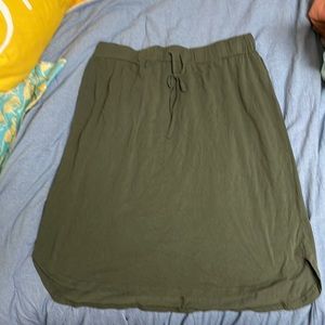 army green skirt, 2X, knee-length, by Tickled Teal